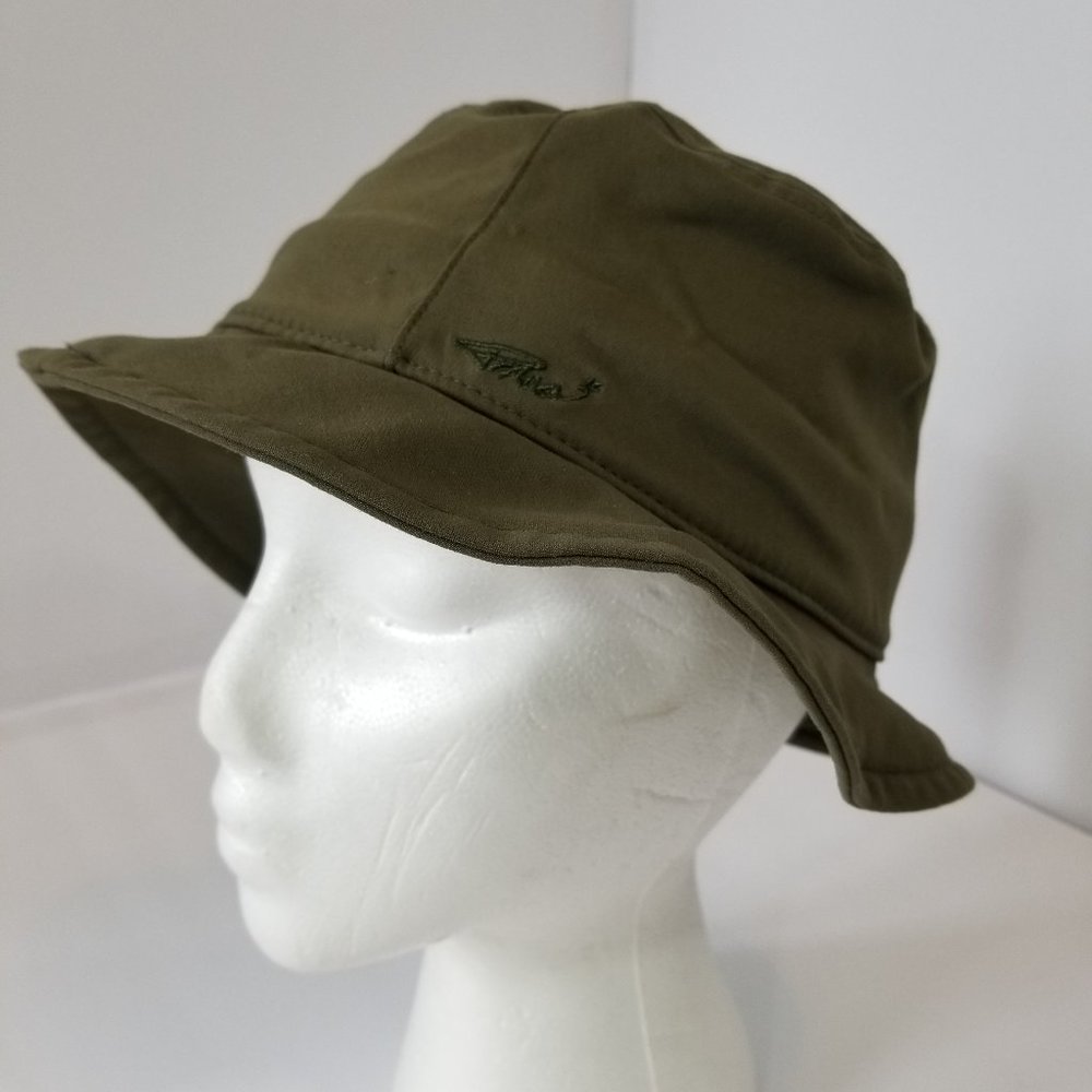 PrAna Zion Bucket Hat Green w Laces Fedora A-Flex Large